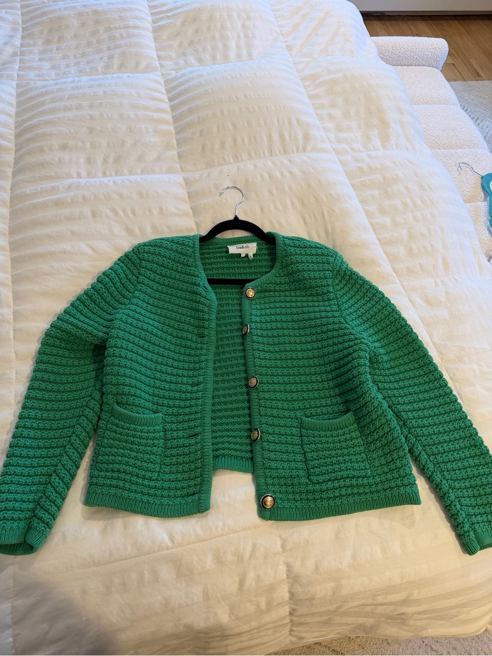 ba&sh Emerald Green Gaspard Cardigan size L